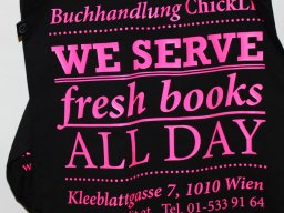 Buchhandlung ChickLit - Tragetasche we serve fresh books